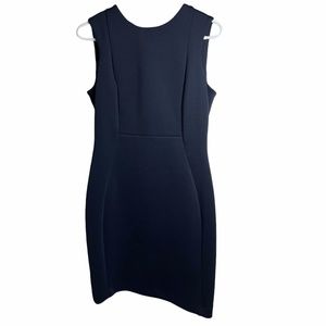 Calvin Klein Scuba Sheath Dress 6 Navy Blue Sleeveless Knee Length Career